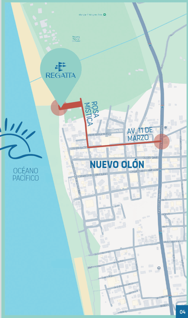 Mapa de ubicación de Regatta - Tu nuevo hogar junto a la naturaleza